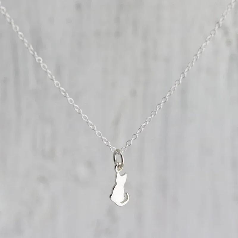 Cat Pendant Necklace Women Girls Stainless Steel Clavicle Chain Choker Jewelry Gift Accessories Party Fashion