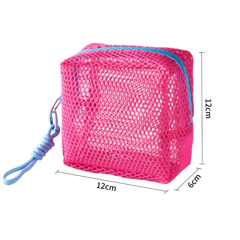 Kosmetiktasche aus Mesh mit großer Kapazität Dopamin-Farbe Geldbörse Robuste Aufbewahrungstasche