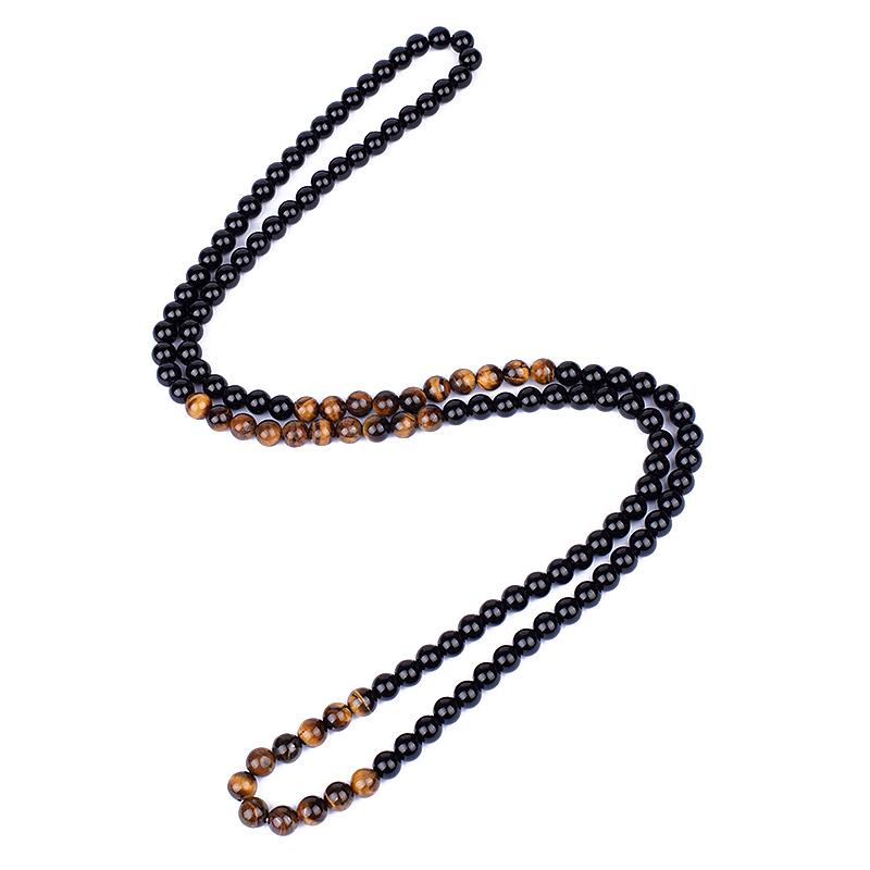 Obsidian Hämatit Tigerauge Perlenketten Herren Mode Natürliche Onyx-Ketten Damen für Magnetische Gesundheitsschutz Schmuck