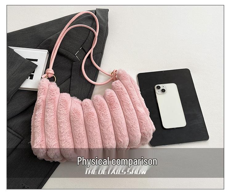 Plush Furry Tote: Trendy Autumn/Winter Versatile Single Shoulder Handbag for Women