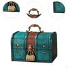 Wood Treasure Chest Decorative Box Collection Gift Decoration Unique Desktop Handheld Jewelry