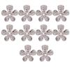 Phenovo Kristall-Blumen-Strass-Knöpfe zum Selbermachen, Basteln, Verzierung, Silber