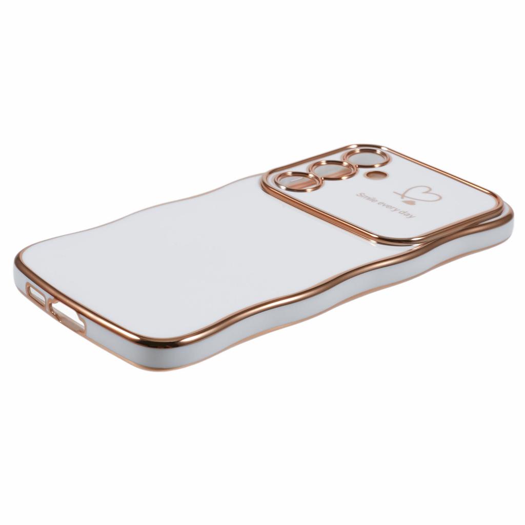 For Samsung Galaxy A54 5G Case Love Hearts TPU Phone Cover Curly Wave Frame Large Window