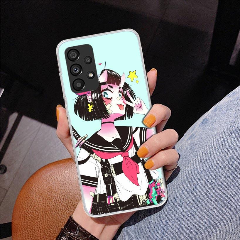 Japanese Style Anime Girl Phnoe Case for Samsung Galaxy A17 A37 A57 A16 A26 A36 A56 A15 A14 A13 A55 A54 A53 A35 A34 A33 A25 A24
