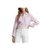 Polo Ralph Lauren SS23 Striped Badge Embroidered Single-Breasted Long Sleeve Shirt Women Shirts Light-Pink WMPOSHTNDO20394-999