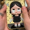 Heart-Shaped Sad Crying Doll Phone Case for Apple 17/15/14/16 Pro Max, 12/11, Soft XR/XS