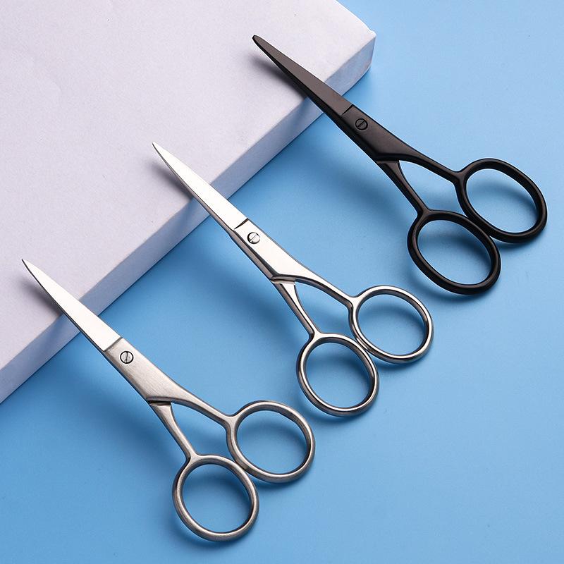 Stainless Steel Manual Round Head Nose Hair Small Scissors Trimmer Does Not Hurt The Nasal Cavity, Can Be Washed Beauty Trimming
