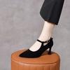 Pointed high heels women's stiletto hollow fashion shoes simple temperament small single shoes black dress shoes
