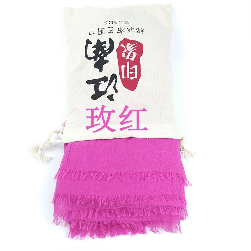 Bright Red Cotton-linen Scarf for Photography, Desert Sun Protection Shawl, Beach Travel Scarf, Qinghai Chaka Salt Lake Gauze Scarf for Women