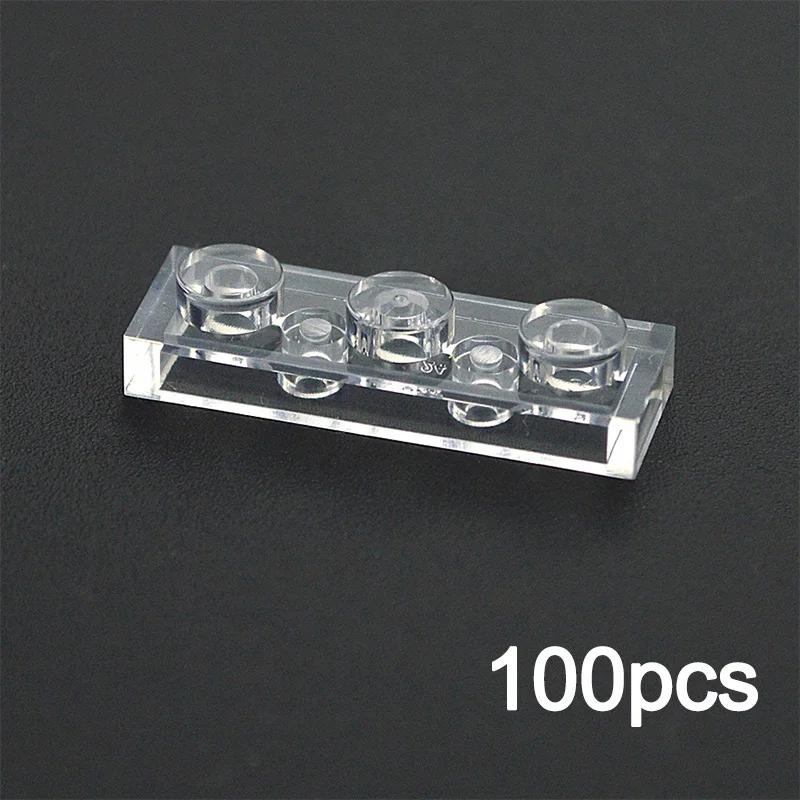 DIY Transparent Thin Plate Figures 3024 3023 Building Blocks 1x1 2X2 1x2 Dot Assemblage Educational Construction Clear Brick Toy