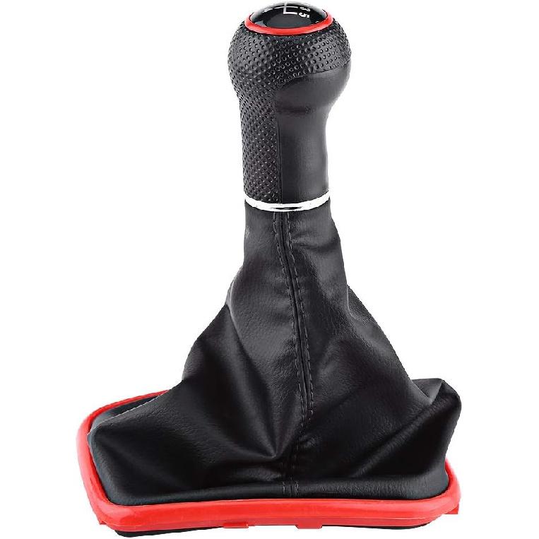 Qiilu 5 Speed Shift Boot Gear Shifter Knob Gaitor Boot Kit for MK4 1999-2004