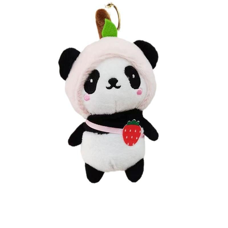 Adorable Plush Panda Keychain Avocado Short Plush Stuffed Animal Doll Bulk