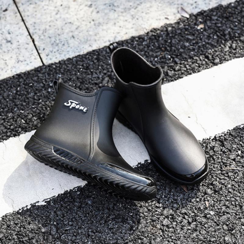 Rain Boots Men's Short Rain Boots Outdoor Wear Leisure Kitchen Non-slip Fishing Shoes Rubber Shoes Waterproof Wear-resistant Boots
