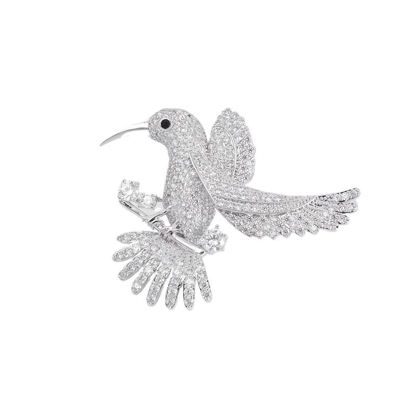 

Exquisite Shiny Rhinestone Hummingbird Brooches For Women Clothing Coat Jewelry Accessries Gift