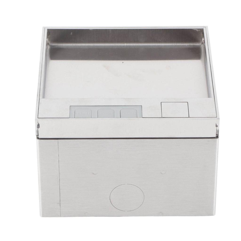 Recessed Floor Outlet Box, 4KW 16A Water Proof Stainless Steel Recessed Flat Socket Kit with 2 X 3 Prong Receptacle, Tamperresistant Electric
