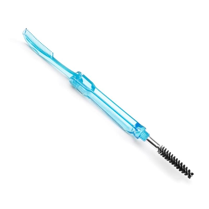 Portable Eyebrow Eyelash Shaper Eyelash Comb Double Head Eyebrow Brush Makeup Grooming Tool Foldable Mascara Brush