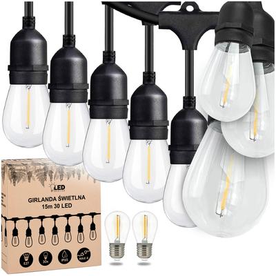 Γιρλάντα φωτισμού κήπου 15μ x 30 λαμπτήρες e27 αδιάβροχη ip65 όλο το χρόνο