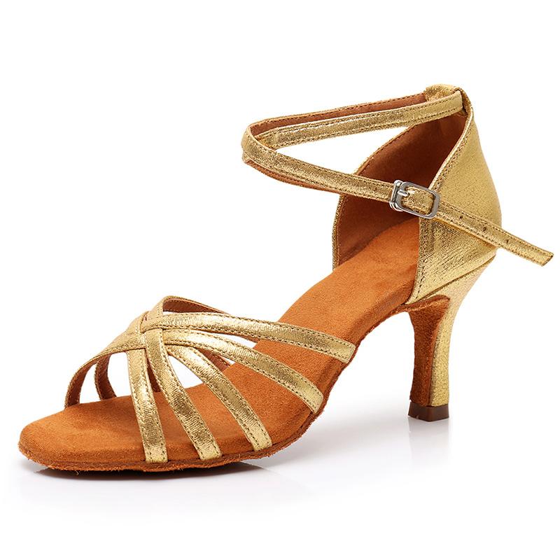 Women Tango Ballroom Latin Waltz Dance Girls Party Shoes High Heeled 7CM