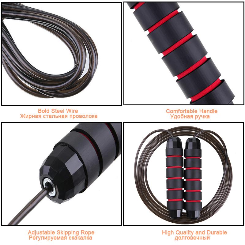 Home Gym Weighted Skipping Rope Steel Wire Adjustable Lose Weight Speed Jump Rope Workout Exercise Sports Fitness Equipment