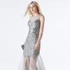 Sparkly Sequins Sleeveless Mesh Dress for Women Cocktail Wedding Guest Party Dress See Through Sheer Mesh Rave Outfits