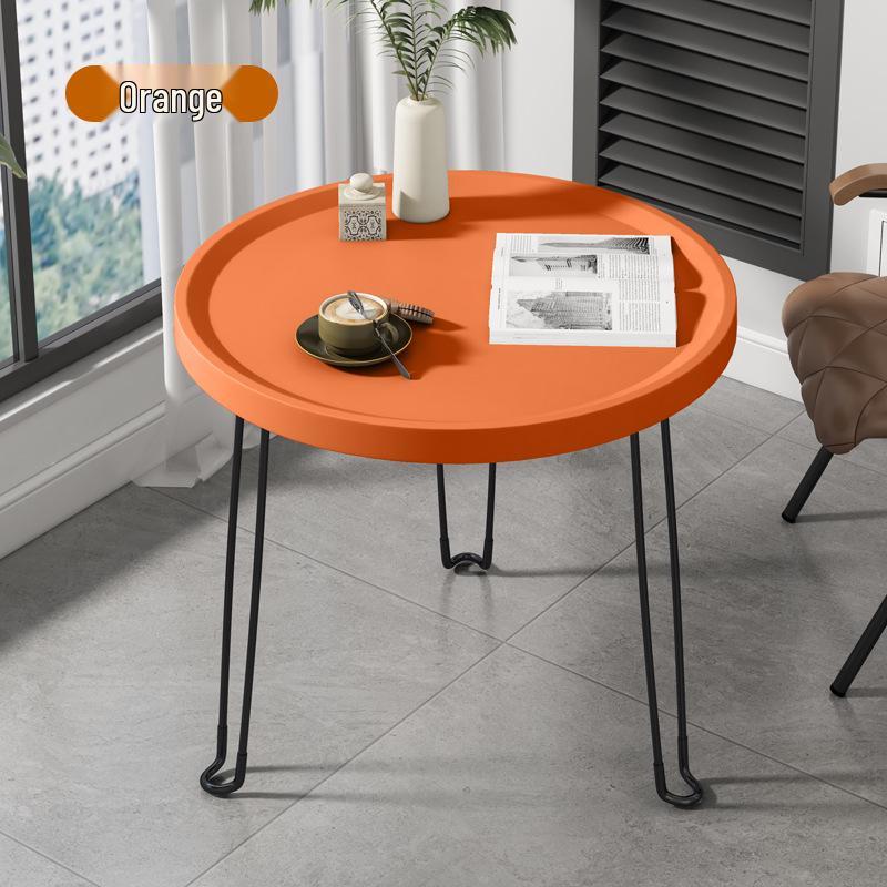 Foldable Sofa Side Table - Small Round Living Room or Bedroom Coffee Table