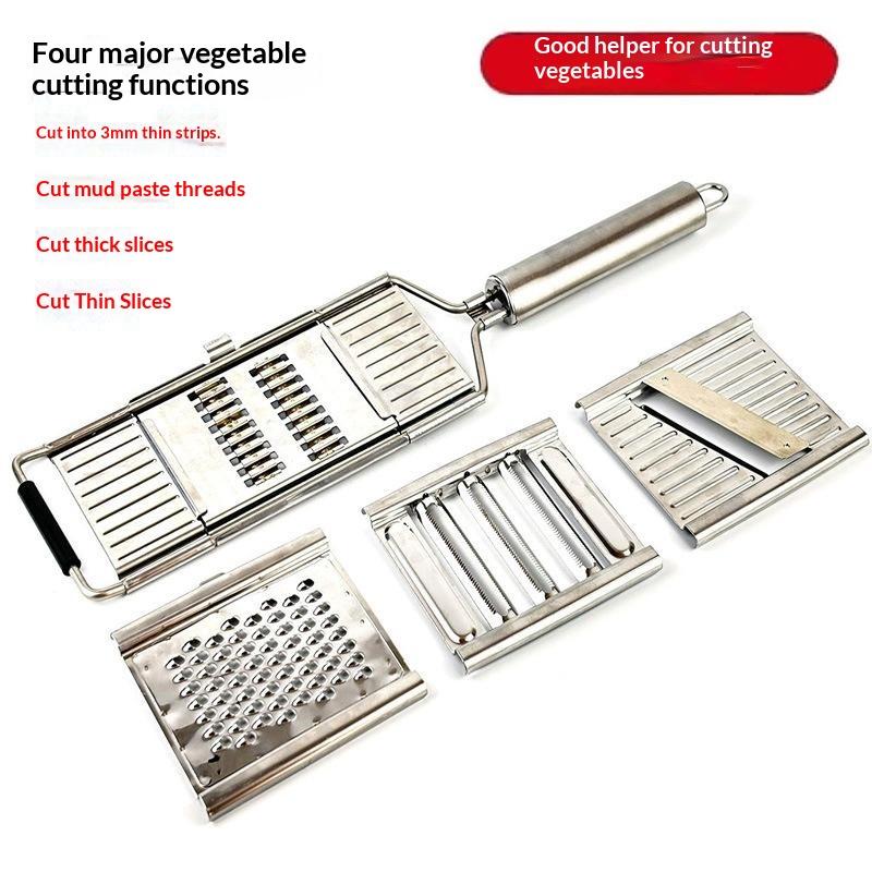 4 In 1 Vegetable Slicer Food Grade Stainless Steel Shredder Cutter for Daily Meal Prep Home Kitchen Usage