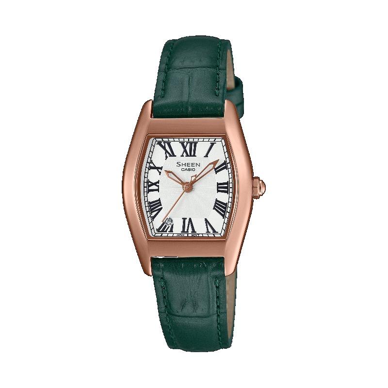 Casio Men s Stainless Steel 50M Water Resistant Analog Quartz Watch SHE-4564PGL-3A зелёный