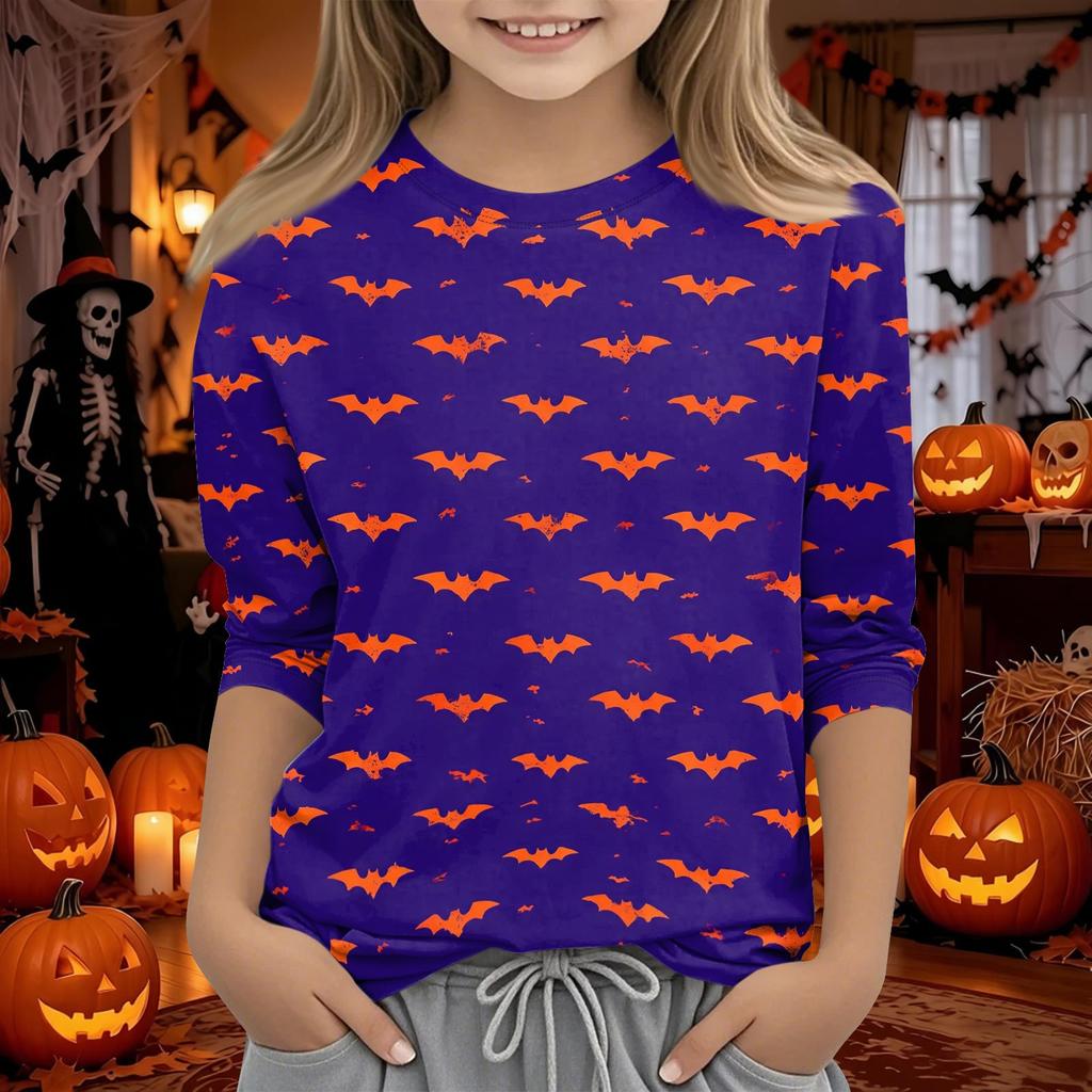 Kids Halloween 3/4 Sleeve T-Shirt for Boys and Girls