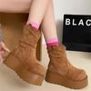Fashion 2025 Winter Women Warm Cotton Snow Boots Comfort Fur Shoes Concise Platform Thick Bottom Short Botas De Mujer