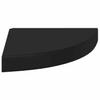 Corner Floating Shelves Set of 4 Black 25 x 25 x 3.8 cm MDF