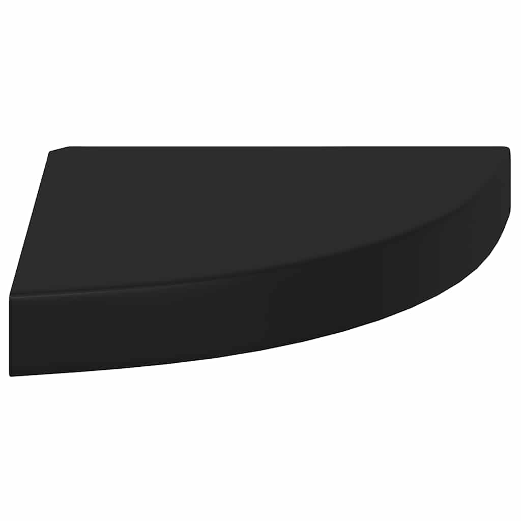 Corner Floating Shelves Set of 4 Black 25 x 25 x 3.8 cm MDF