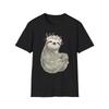 Luiaard Bloemenkroon Aquarel Schattig Boho Zwart T-shirt Natuur Grafisch T-shirt