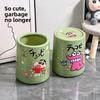 15L Crayon Shin chan 2025 Snacks DIY Trash Can with Lid Cute Deodorant Bedside Matcha Color Household Merchandises Waste Bins