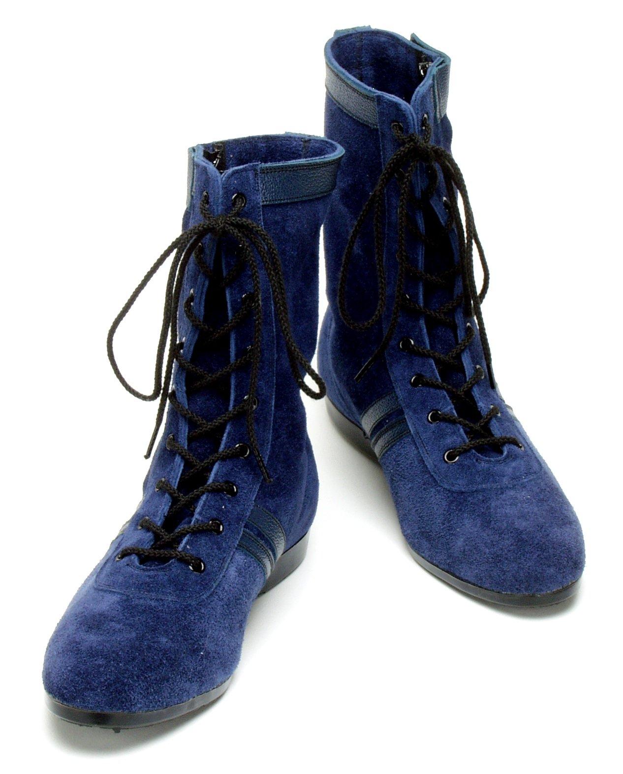 

Рабочие ботинки ATENEO BLUE One для работы на высоте, темно-синие с боковой молнией, сертифицированы JIS, сделаны в Японии компанией Aoki Sangyo (Размер 28.0см)