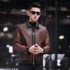 Autumn and Winter New Men's Leather Jackets, Fashionable High-end Crocodile Pattern Lapels, First-layer Cowhide Contrasting Color Jackets
