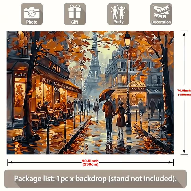2D Paris Eiffel Tower Backdrop for Romantic & Couple Themed Photoshoot