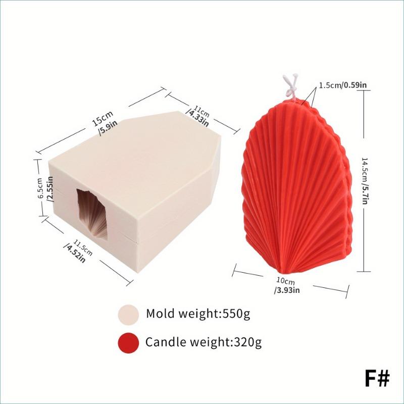 3D Large Shell Scallop Candle Mold Spear Palm Leaf Resin Geometrical Wave Silicone Soap Mould Soy Wax Home Decorate Dark Gray