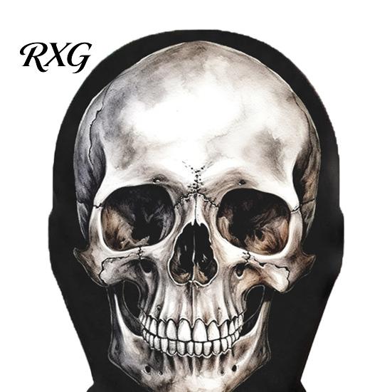 Elastic Dustproof Sports Hood Skull Print Halloween Balaclava, Breathable Mesh Full Face Mask with Impactful Visual Cosplay Gear 3D Print, UV