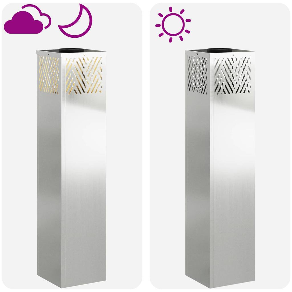 Solar LED Path Light 2 pcs Silver Galvanized