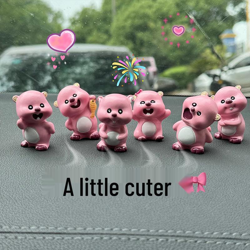 

Cute Beaver Car Console Ornament - Loopy Rebellious Ruby Display Screen Decor
