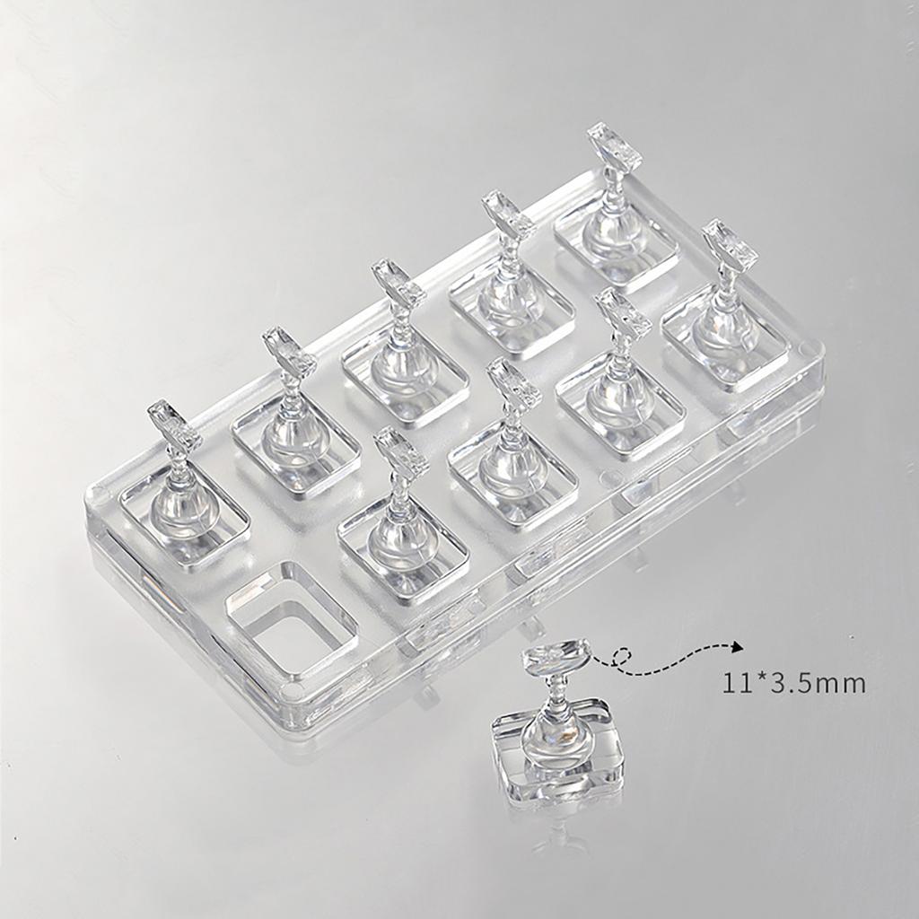 1/5/10 Grid Non-Magnetic Nail Display Nail Display Stand Tips Holder Nail Practice Stand Fingernail Diy Manicure Stand Tools