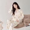 Women's Sweet Princess Thermal Fleece Pajamas, Autumn/Winter, Lapel Cardigan for Warmth, Suitable for Outdoors & Homewear