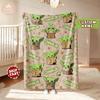 Custom Name Baby Yoda Blanket, Star Wars Blanket, Star Wars Characters Blanket, Birthday Gift, Gift For Boy and Girl, Gift for Star Wars Fan
