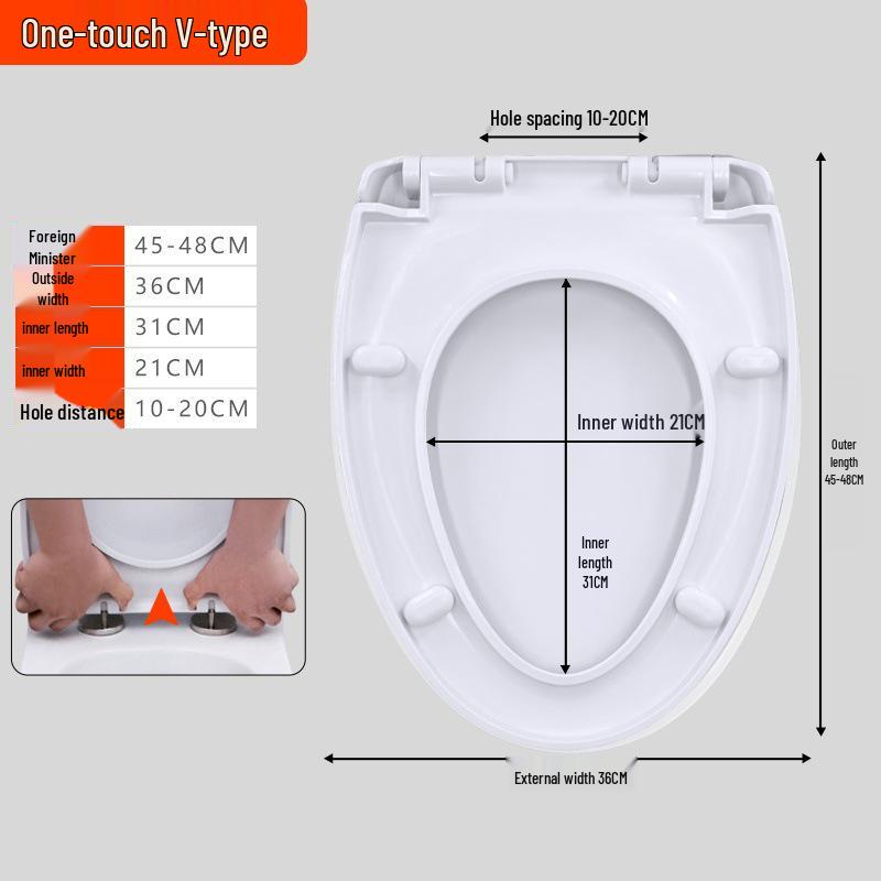 Universal Thickened One-Click Toilet Seat Cover for Household Flush Toilets