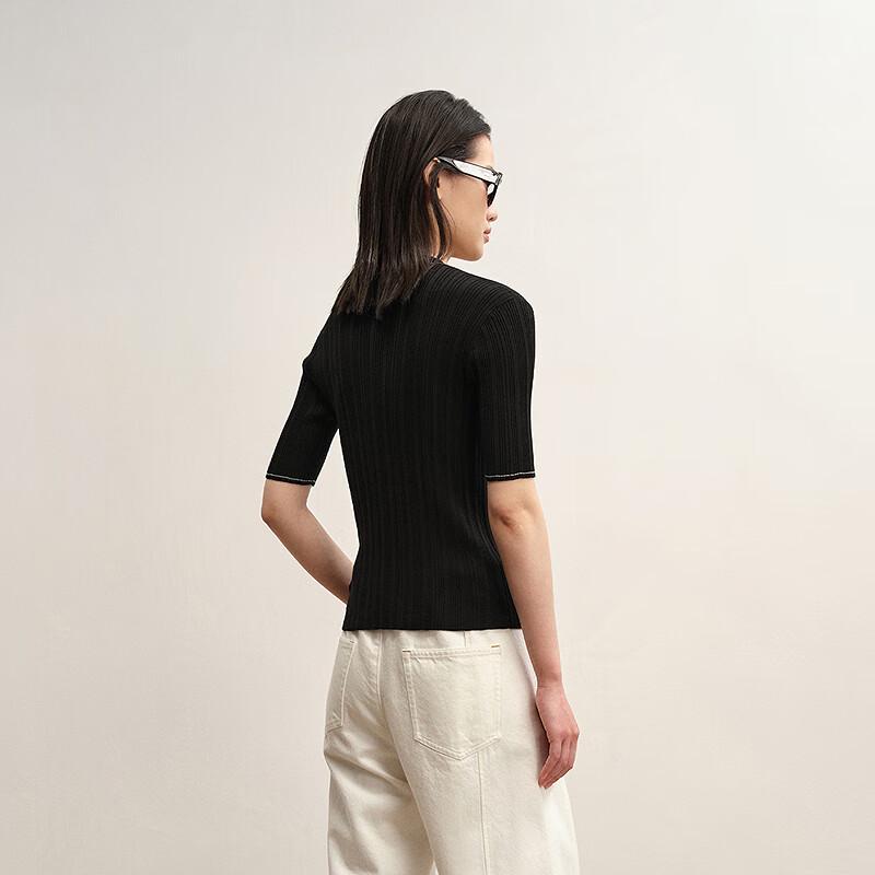 LESS 2025 Autumn Short Open-Front Knit Cardigan