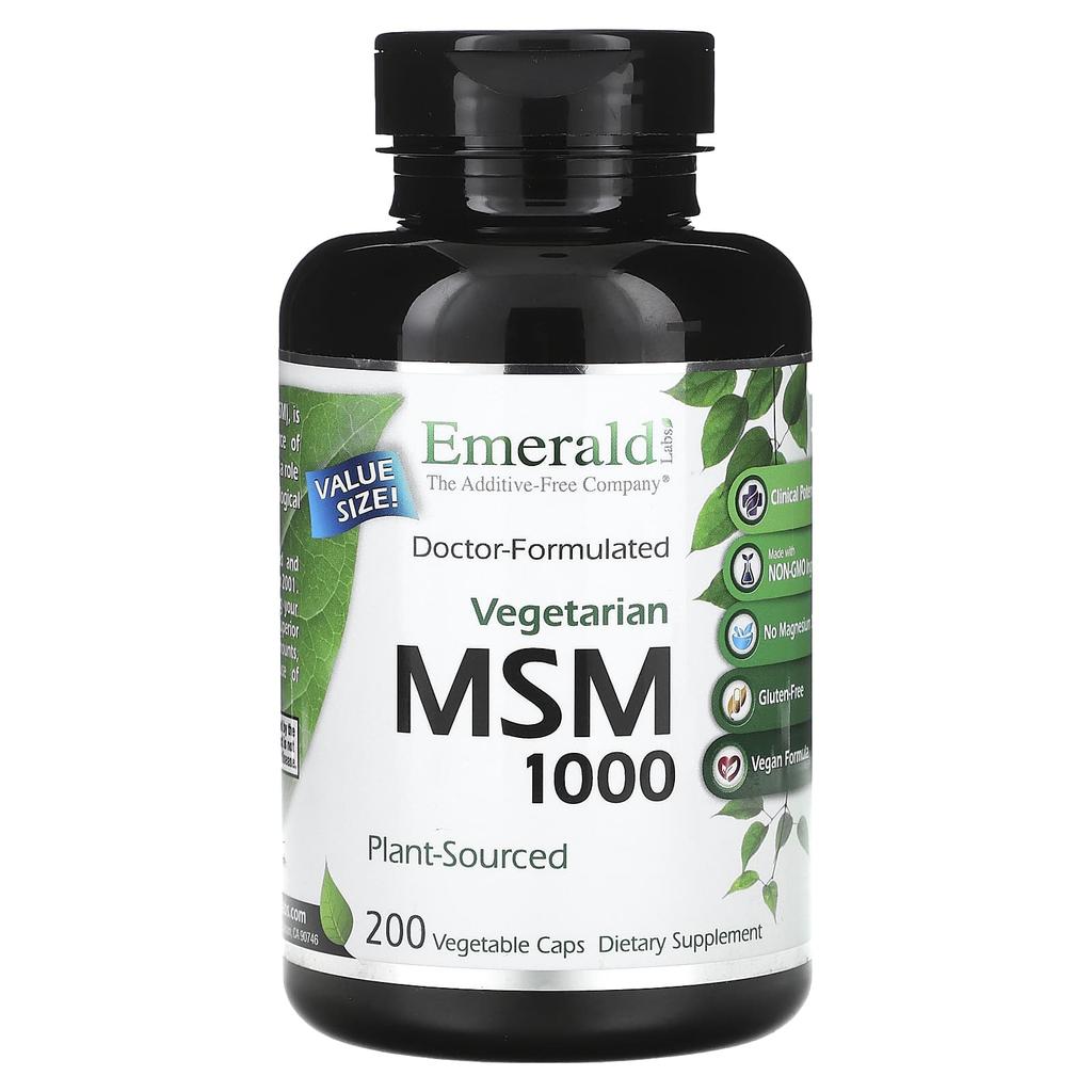 MSM 1000, 200 Veggie Capsules (1,000Mg per capsule)