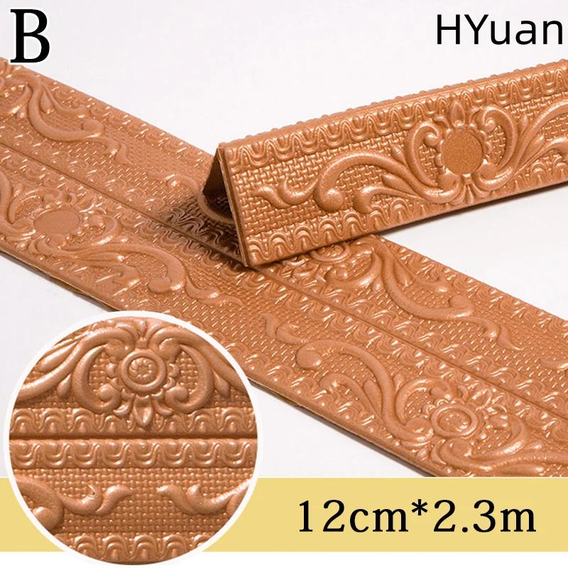 

HYuan 1 Piece of 2.3mX12cm PVC Self-adhesive Wall Sticker, Decorative Wall Sticker, Ceiling Corner Line, Suitable for Home 2.3mx12cm