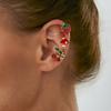 Fresh Fruit Strawberry Ear Bone Clip Earrings Simple Irregular Metal Oil Drip Earrings Female