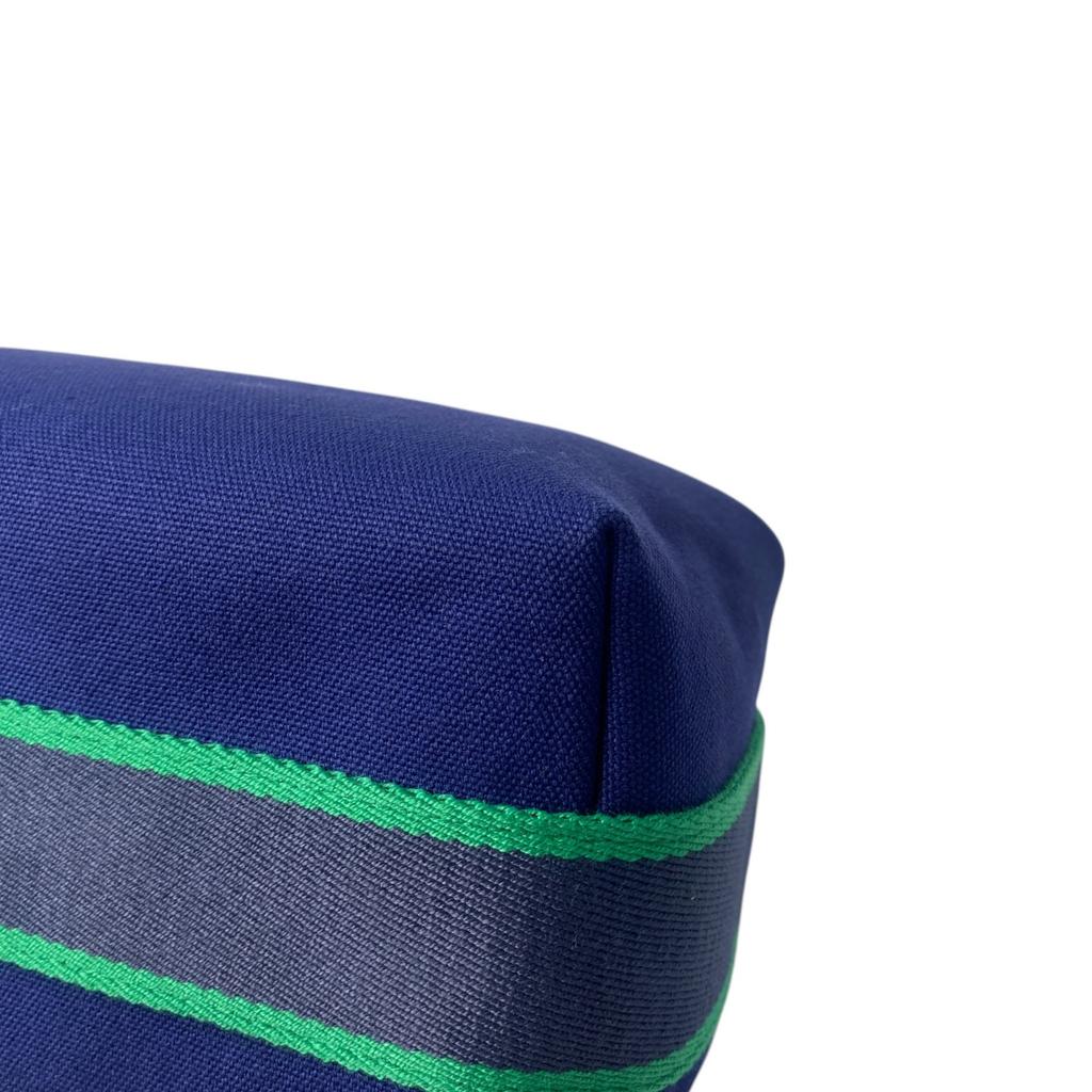 Used HERMESHandbag Navy/green Canvas Women