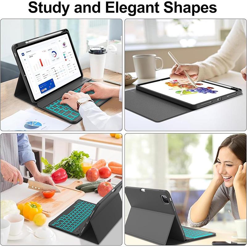 2024 New Model Backlit Leather Case with Bluetooth Keyboard for Honor X8A, Compatible with MatePad 11.5 Tablet